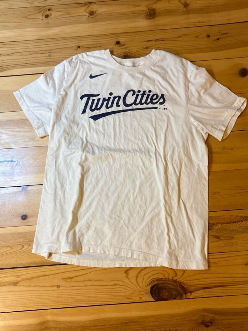 Nike White "Twin Cities" Short Sleeve Graphic Tee - Navy Print